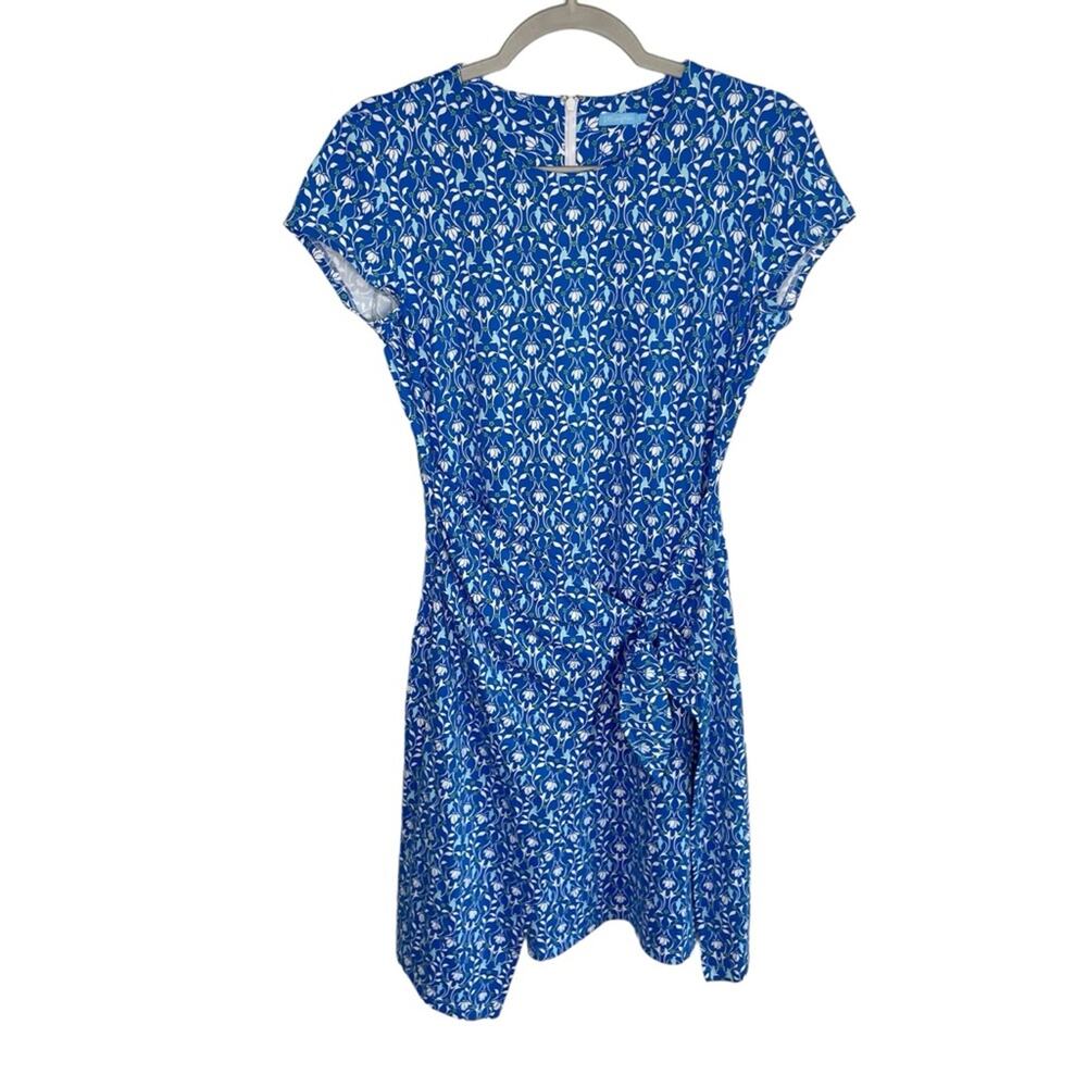 J MCLAUGHLIN Blue Floral Faux Wrap Mini Dress Size Small